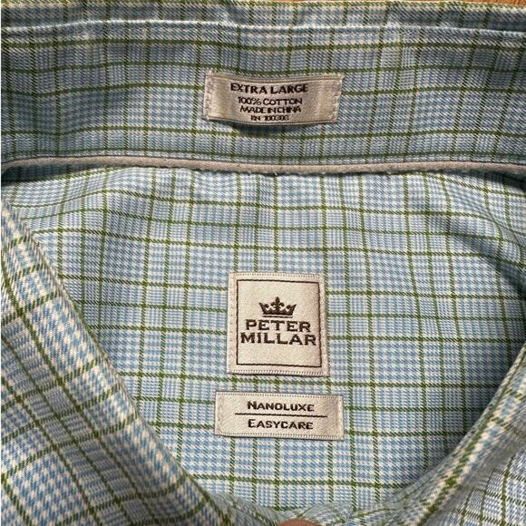 Peter Millar Men's XL Collared Plaid Button Down 100% Cotton - Picture 3 of 8